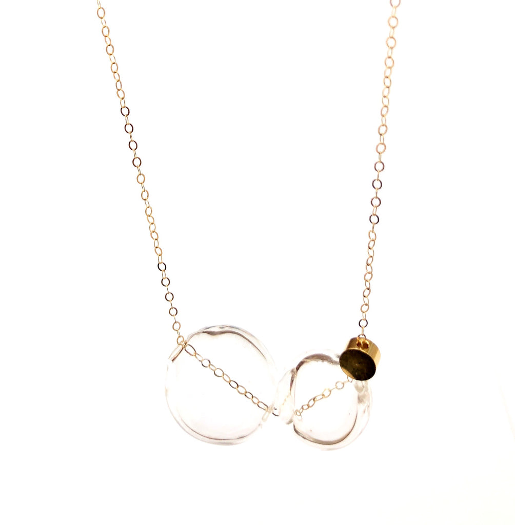LUCA - Classic Double Glass Sphere - Short Necklace