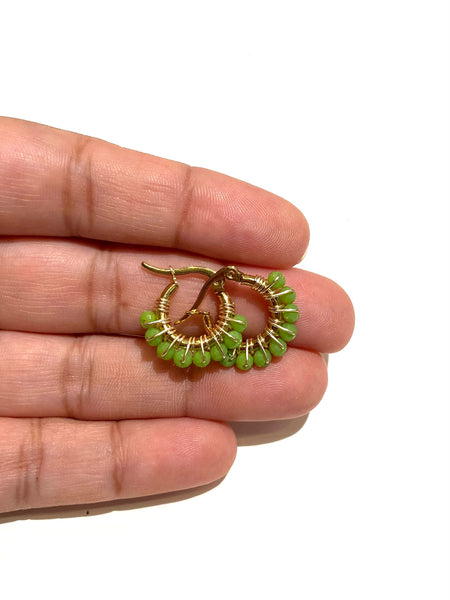 HC DESIGNS - Mini Golden Beaded 1/2 inch Hoop (more colors available)