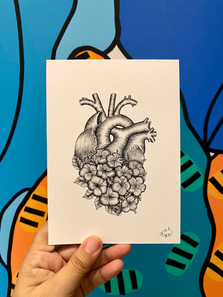 ANATOMIKO - Encanto Tropical Postcard 5 x 7 (Heart Hibiscus)