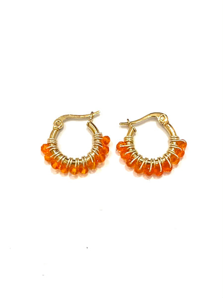 HC DESIGNS - Mini Golden Beaded 1/2 inch Hoop (more colors available)