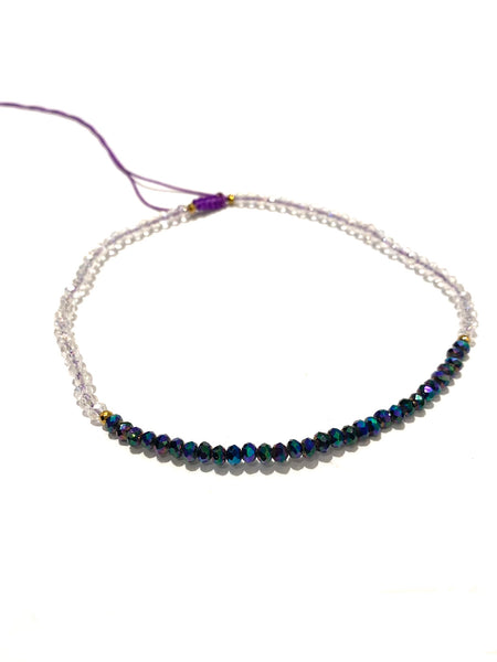 HC DESIGNS- Color Block Crystal Adjustable Choker (More Colors Available)