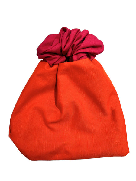MOTA - Handmade Bag- Scrunchie Bag Orange/Pink