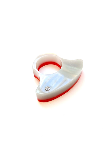 Snou*- Acrylic Rings- Red / Gray