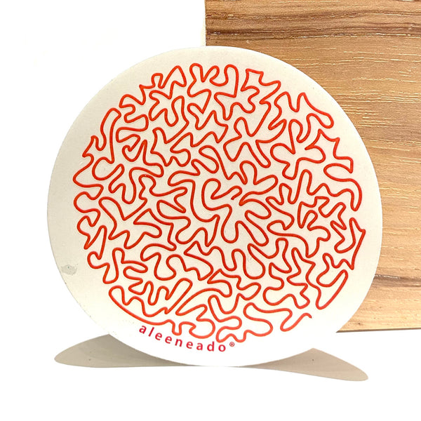 ALEENEADO- Circle Sticker - White, Red or Black