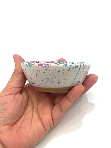 NIETO CERAMICS - Little Bowl with Purple and Blue Splatter
