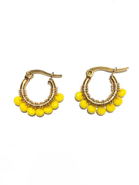 HC DESIGNS - Mini Golden Beaded 1/2 inch Hoop (more colors available)