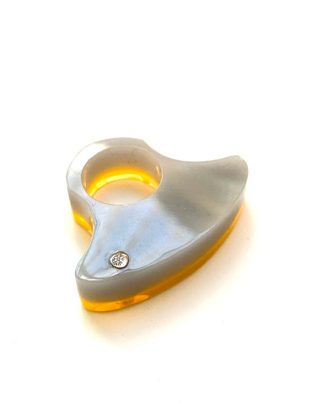 Snou*- Acrylic Rings- Yellow / Gray