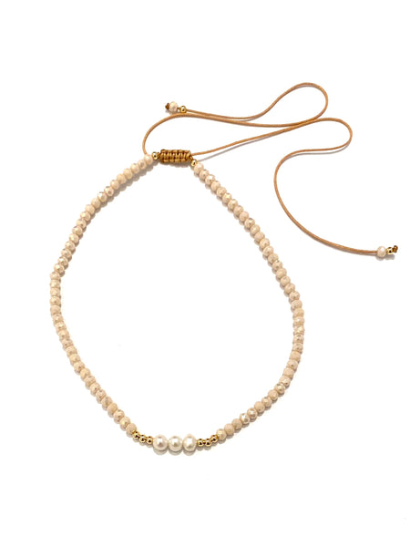 HC DESIGNS- Adjustable Choker Triple Pearls (more colors available)