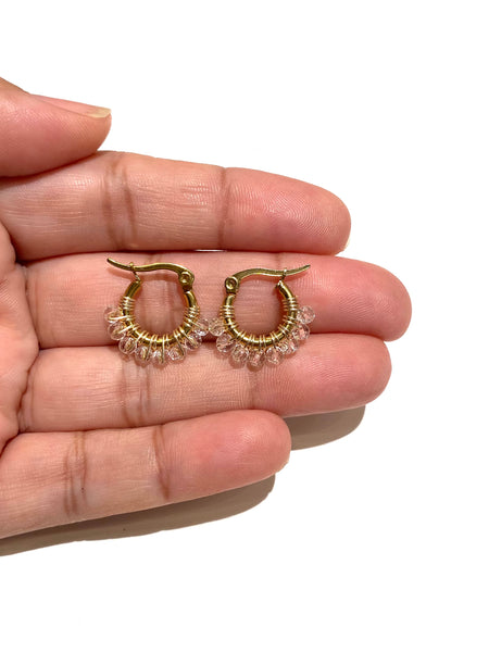 HC DESIGNS - Mini Golden Beaded 1/2 inch Hoop (more colors available)